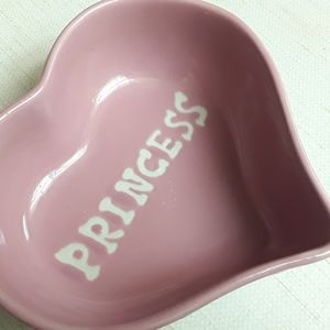 Princess Pink Heart Paw Dog Bowl